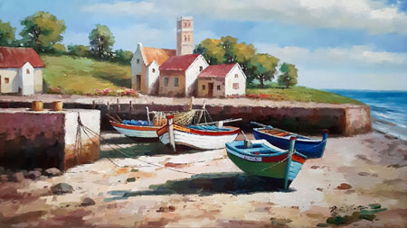 2220-T3 | 90cm x 60cm | bateaux sur terre 